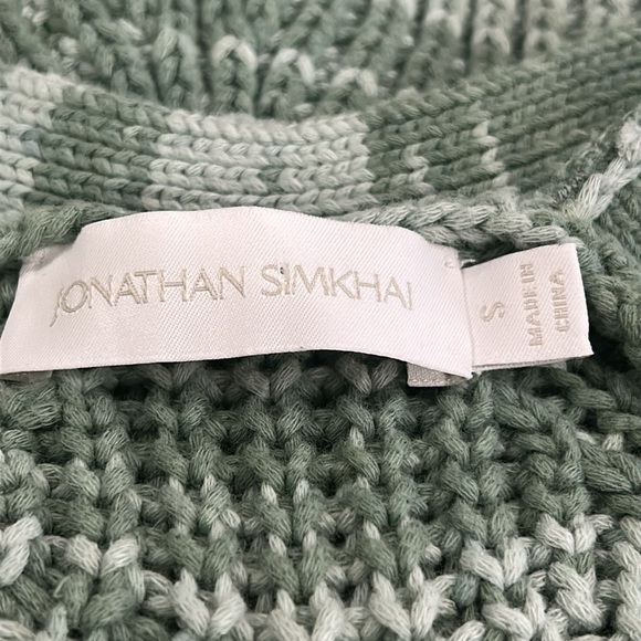 JONATHAN SIMKHAI Adeline Cotton Blend Cardigan Sweater in Lichen Jade - Small - Picture 11 of 12